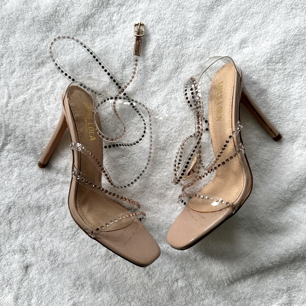 Miss Lola clear strap heels